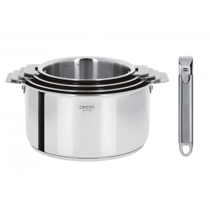 Set De 4 Casseroles Casteline Amovible 14/16/18/20 Cm Avec 2 Poignées Zenith - Cristel