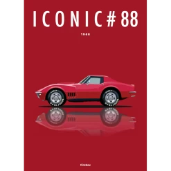 Affiche De La Chevrolet Corvette C3 - 1968 - Cirebox