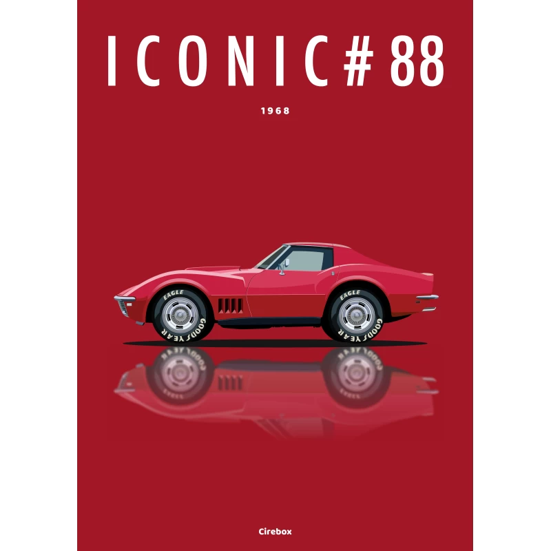 Affiche De La Chevrolet Corvette C3 - 1968 - Cirebox