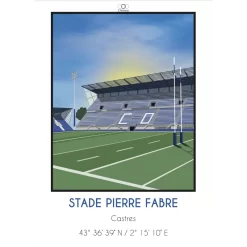 Affiche Du Stade Pierre-Fabre Du Castres Olympique - Chistera