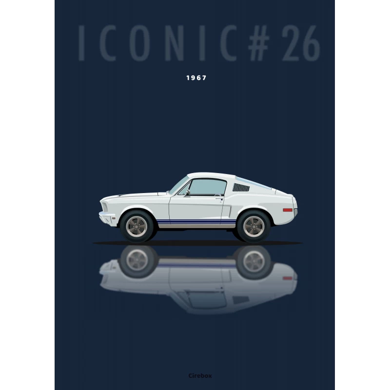 Affiche Ford Mustang GT 350 - 1967 - Cirebox