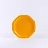 Assiette Octogonale à Dessert En Porcelaine Jaune - Ogre La Fabrique