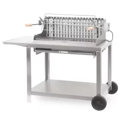 Barbecue En Inox Avec Foyer Vertical Et Horizontal Et Chariot Irissarry - Le Marquier