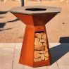 Brasero Plancha "Festin" Finition Corten Et 105 Cm - HEXAGONE