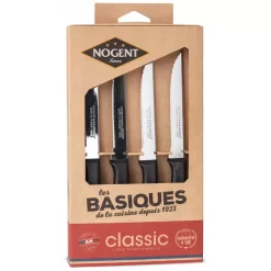Coffret De 4 Couteaux à Steak - Polypro Noir - Nogent 3 Etoiles