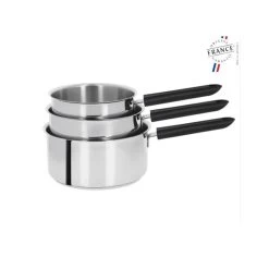 Set De 3 Casseroles Inox Mutine 16/18/20 Cm Poignée Fixe - Cristel