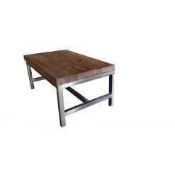 Table Basse Rectangulaire En Bois Massif Chêne Foncé - Brût